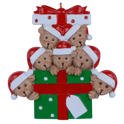 Personalized Bear Family Christmas Ornament 2023, Family of 7 Bear with Gift Box Ornaments for Christmas Tree, Personalized Bear Christmas Ornament, Unique Handmade Teddy Bear Christmas Ornament Personalized Bear Family Christmas Ornament 2023, Family of 7 Bear with Gift Box Ornaments for Christmas Tree, Personalized Bear Christmas Ornament, Unique Handmade Teddy Bear Christmas Ornament