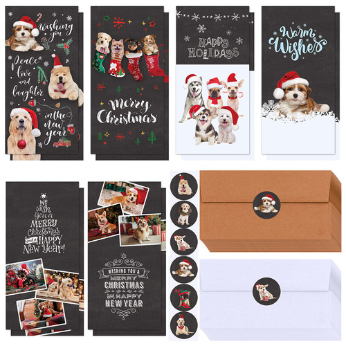 96 Sets Bulk Christmas Cards Holiday Cards with Envelopes Stickers Assortment 6 Designs Chalkboard Cute Dogs Gift Cards Holders Christmas Cards Blank Holiday Greeting Cards for Season Happy New Year 96 Sets Bulk Christmas Cards Holiday Cards with Envelopes Stickers Assortment 6 Designs Chalkboard Cute Dogs Gift Cards Holders Christmas Cards Blank Holiday Greeting Cards for Season Happy New Year