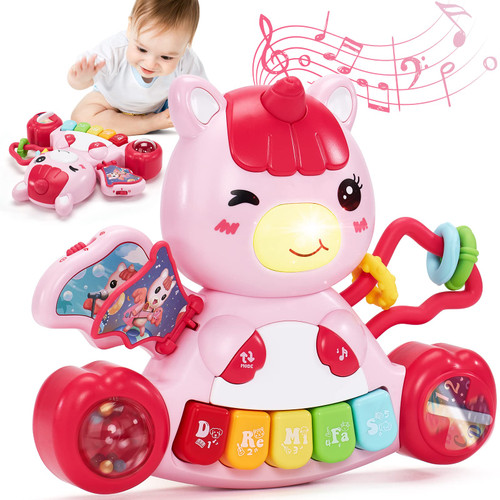 Baby Toys 6 to 12 Months Baby Girls Activity Early Learning Educational Toys Unicorn Musical Light Infant Piano Toys 6 9 12 18-Month-Old Baby Gift for 1-Year-Old Boys Girls Christmas Birthday Baby Toys 6 to 12 Months Baby Girls Activity Early Learning Educational Toys Unicorn Musical Light Infant Piano Toys 6 9 12 18-Month-Old Baby Gift for 1-Year-Old Boys Girls Christmas Birthday