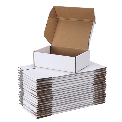 PHAREGE 6x4x2 Small Shipping Boxes White, 25 Pack Cardboard Boxes for Wrapping Gifts Presents, Corrugated Mailing Boxes for Packaging Small business