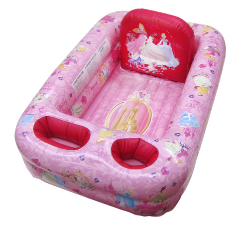 Ginsey Disney Princess Air-Filled Cushion Bath Tub - Free-Standing, Blow up, Portable, Inflatable, Safe Bathing, Baby Bathtub, Toddler Bathtub