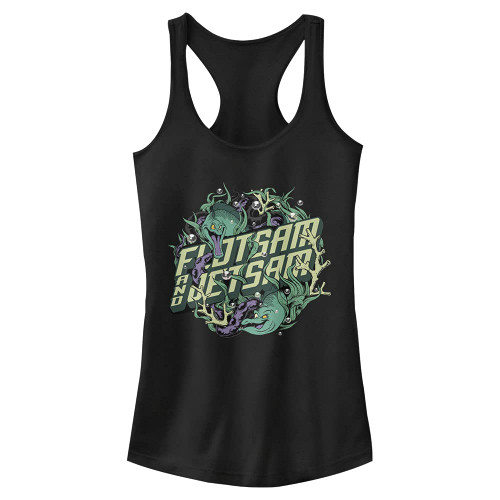 Disney Junior's Villains Flotsam and Jetsam Slim Fit, Scoop Hem Racerback Tank, Black, Medium Disney Junior's Villains Flotsam and Jetsam Slim Fit, Scoop Hem Racerback Tank, Black, Medium