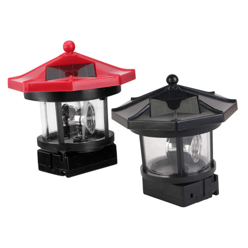 OFFSCH 2pcs Solar Led Light Tower Garden Solar Light Outdoor Solar Light Lighthouse Lamp Rotating Solar Light Tower Light Solar Lights Yard Light Decor Rotatable to Rotate Resin Lamp Post