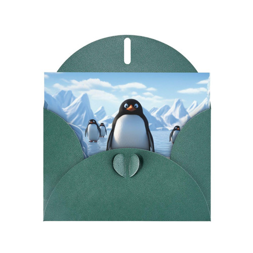 VTCTOASY Penguin Antarctica Ice Blank Greetings Cards With Envelopes 4'' X 6'' Note Cards Thank You Cards All Occasion Cards For Christmas Holidays Birthday Graduation Anniversaries