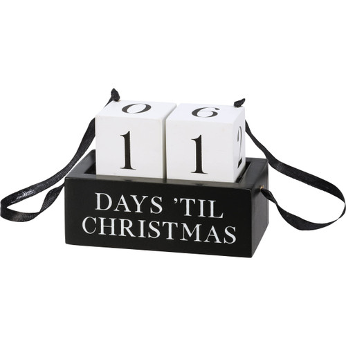 Primitives By Kathy Christmas Block Countdown 111675 - Days 'Til Christmas, Black
