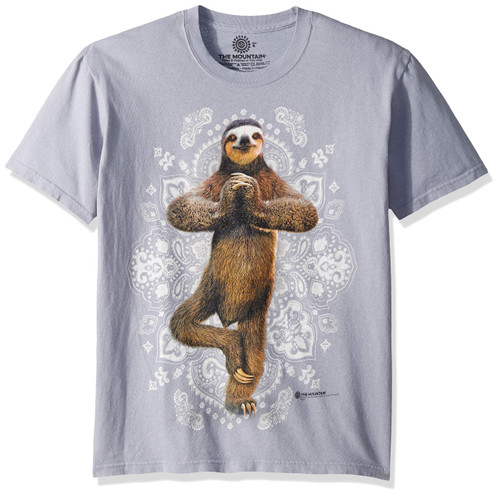 The Mountain Unisex-Adult's Namaste Sloth, Grey, Small