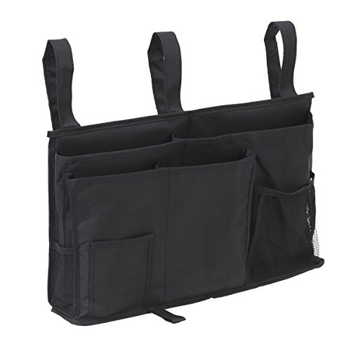 YAHUIPEIUS Oxford Bunk Beds Bedside Storage Bag Hanging Pocket Bag Dorm Rooms Hanging Shelf Caddy Organizer Bag for Loft Bed (Black)