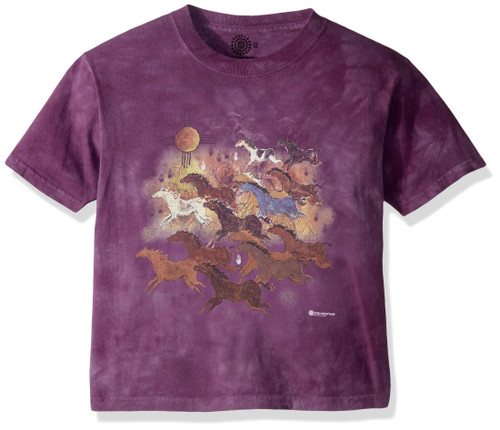 The Mountain Unisex-Adult's Horses & Sun, Purple, 4XL