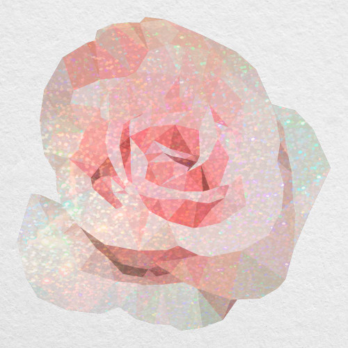 Low Poly Rose in Pink - 8" Printed Glitter Vinyl Decal - for Cars, Trucks, SUVs and More!