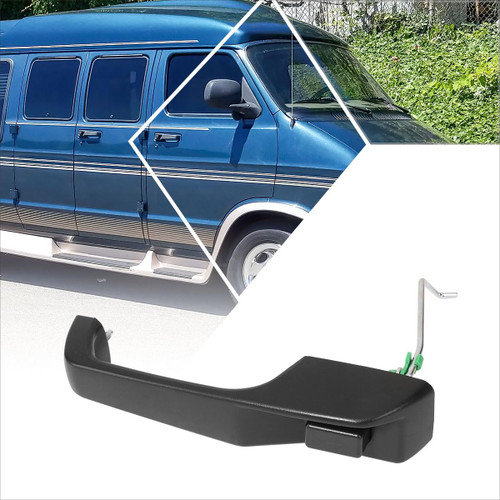 PM PERFORMOTOR Rear Outer Door Handle Compatible with 98-03 Dodge B-Series Ram 1500 2500 3500 Van,Textured Black