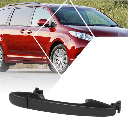 PM PERFORMOTOR Rear Left/Right Side Outer Door Handle Compatible with 11-14 Toyota Sienna,Primered Black
