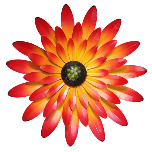 AHYS Metal Flowers Wall Decor Metal Wall Art Metal Wall Decor Hanging for Living Room Bedroom Bathroom Kitchen Dining Room Farmhouse Indoor Outdoor - Red