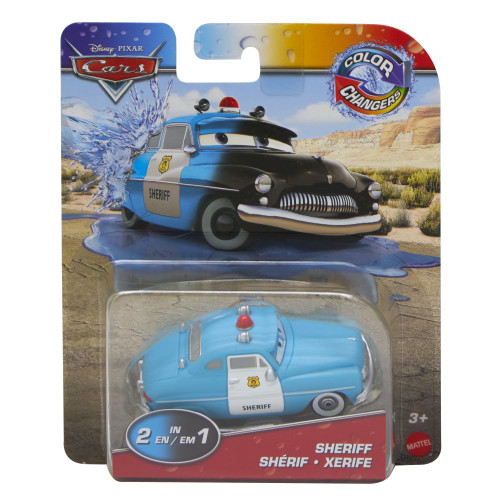 Disney Pixar Cars Toys, Color Changers Sheriff Toy Cars Black to Blue Color Change