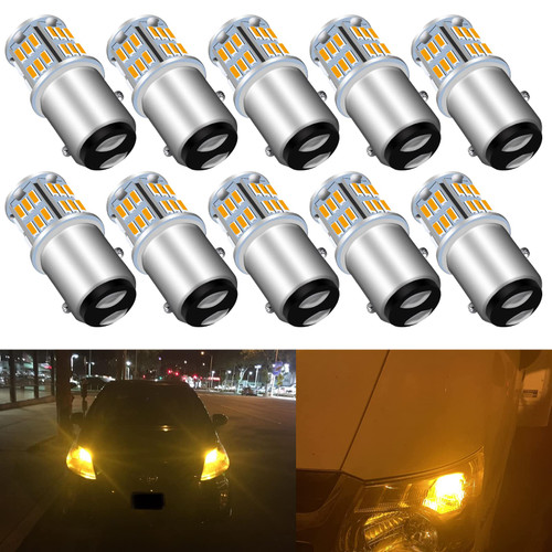 UNXMRFF Upgraded 1157 2357 LED Bulb Amber Yellow for Turn Signal Blinker lights, Brake Lights Super Bright 2057 2057A 7528 BAY15D LED Bulbs Replacement for Tail/Stop/Running Lights, Pack of 10 UNXMRFF Upgraded 1157 2357 LED Bulb Amber Yellow for Turn Signal Blinker lights, Brake Lights Super Bright 2057 2057A 7528 BAY15D LED Bulbs Replacement for Tail/Stop/Running Lights, Pack of 10