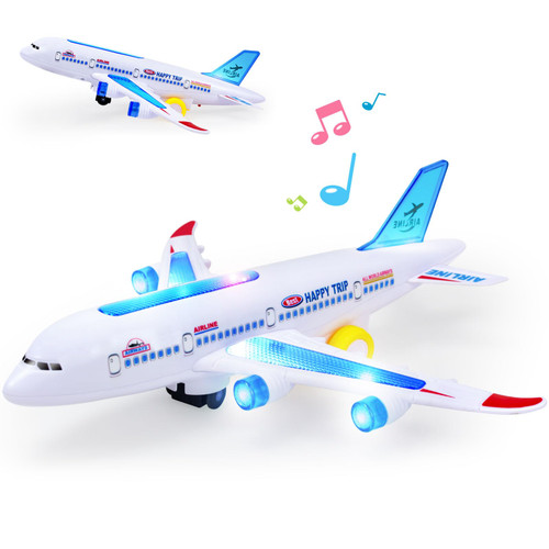 Tcvents Airplane Toys for Toddlers Boys, Kids 4-7 Play Airplanes Aeroplane Toy Musical Plane with Flashing Lights and Sounds, Bump and Go Battery Powered Airplane for Kids 3-12 Years Old Gifts Tcvents Airplane Toys for Toddlers Boys, Kids 4-7 Play Airplanes Aeroplane Toy Musical Plane with Flashing Lights and Sounds, Bump and Go Battery Powered Airplane for Kids 3-12 Years Old Gifts