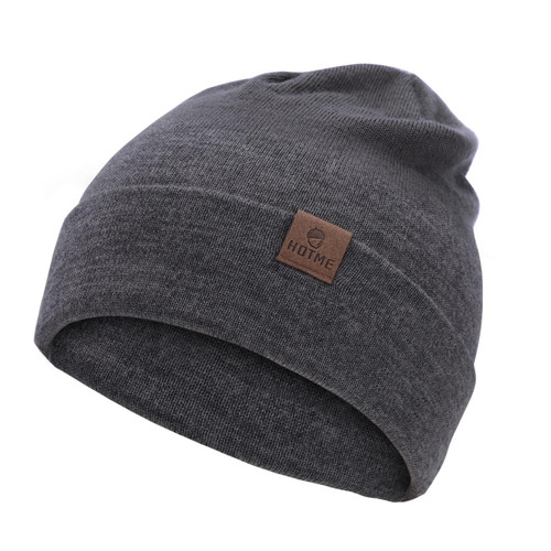 XXL Oversized 100% Merino Wool Beanie Hat for Men & Women, Extra Large Warm Winter Cap for Big Heads, Stretchy Knitted Cap