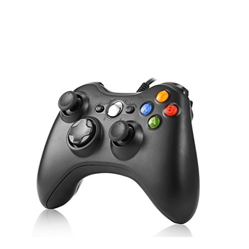Game Controller,Rottay USB Game Controller Wired Gaming Gamepad with Shoulders Buttons Joypad for Microsoft Xbox 360 & Windows PC (Black)