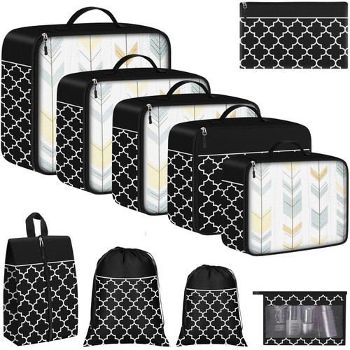 StorageRight Packing Cubes, 10 Set Suitcase Organizer Bags, Packing Cubes for Suitcases, Luggage Organizer for Travel Accessories Travel Essentials, Travel Bags Organizer for Luggage (Black) StorageRight Packing Cubes, 10 Set Suitcase Organizer Bags, Packing Cubes for Suitcases, Luggage Organizer for Travel Accessories Travel Essentials, Travel Bags Organizer for Luggage (Black)