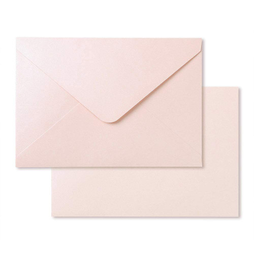 PONATIA 50 PCS/Pack A7 Envelopes, 5.25 x 7.5'' Shiny Blush Pink Envelopes, Perfect For 5 x 7'' Wedding Invitation Cards, Graduation Invite, Acrylic Invitations, Photos