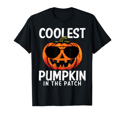 Coolest Pumpkin In The Patch Toddler Boys Halloween Kids T-Shirt