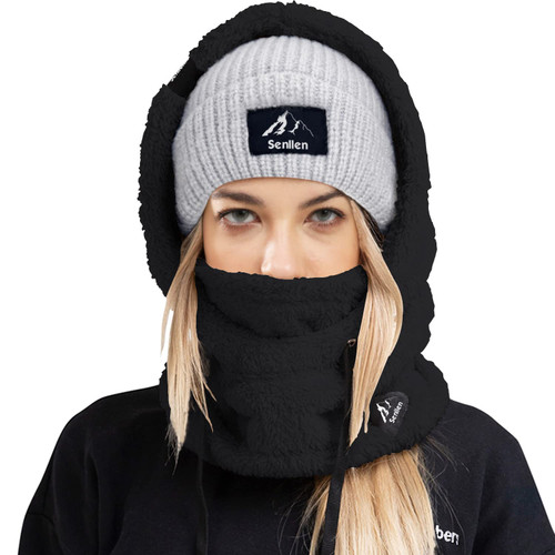 Senllen Balaclava Cold Weather Fleece Windproof Ski Mask Winter Breathable Thermal Face Mask Neck Warmer Scarf Helmet Hood for Men/Women Black Senllen Balaclava Cold Weather Fleece Windproof Ski Mask Winter Breathable Thermal Face Mask Neck Warmer Scarf Helmet Hood for Men/Women Black