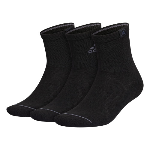 adidas Men's Cushioned Sport High Quarter Socks with Arch Compression (3-Pair), Black/Onix Grey, Large adidas Men's Cushioned Sport High Quarter Socks with Arch Compression (3-Pair), Black/Onix Grey, Large