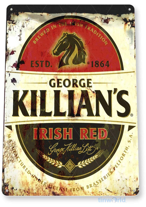 Tinworld TIN Sign C211 Killians Red Rustic Retro Bar Pub Beer Brewery Metal Sign Decor Cottage Cave
