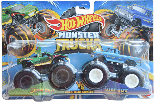 Hot Wheels Monster Trucks Snake Bite Vs Bigfoot Demolition Doubles Hot Wheels Monster Trucks Snake Bite Vs Bigfoot Demolition Doubles
