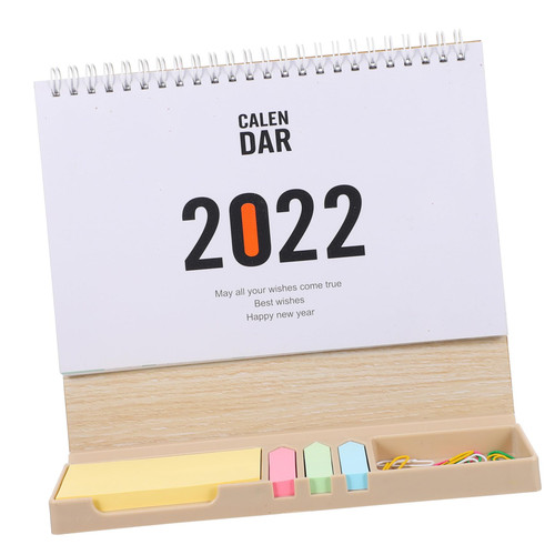 MAGICLULU 1pc 2022 2022 Desk Calendar Standing Calendar 2022 Desktop Placing Calendar 2022 Mini Calendar Notes Tabletop Calendar Paper Office Coil Small Desk Calendar White