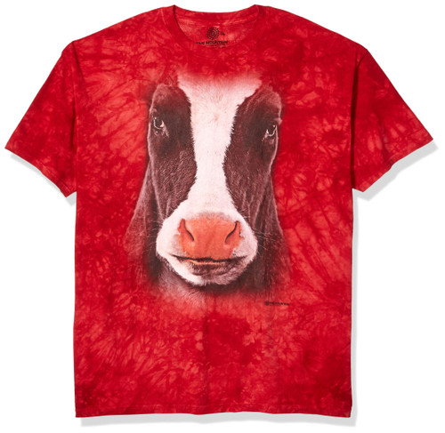 The Mountain Black Cow Face Adult T-Shirt, Red, XL The Mountain Black Cow Face Adult T-Shirt, Red, XL