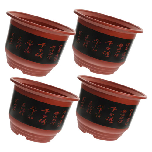 BESTOYARD 4Pcs Flowerpot Plastic Plant Pot Plastic Planter Pot Succulent Planter Pot Plastic Flower Pot Planter for Indoor Plants Spring Outdoor Decor Orchid Planter Orchid Pot Clivia Flower