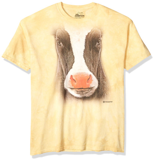 The Mountain Black Cow Face Adult T-Shirt, Yellow, 2XL The Mountain Black Cow Face Adult T-Shirt, Yellow, 2XL