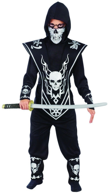 Fun World Skull Lord Ninja Silver Costume, Small 4-6, Multicolor