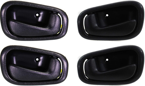 Evan Fischer Interior Door Handle Set Compatible with 1998-2002 Toyota Corolla, Fits 1998-2002 Chevrolet Prizm, with Manual Door Locks Black Front and Rear Driver and Passenger