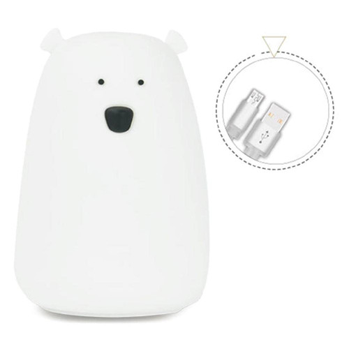 LED Cartoon Silicone Lights Bear USB Rechargeable for Touch Sensor Colorful Silicone Lamp Bedroom Bedside Lamps for Chil Children Night Lamp