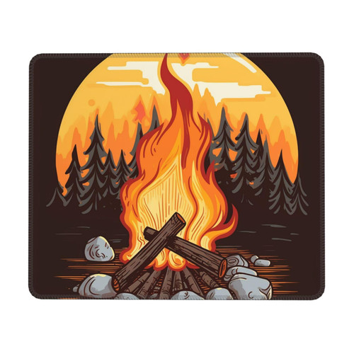 Bonfire Print Mouse Pad Waterproof Gaming Mouse Pads with Non-Slip Rubber Base Computer Mousepad Personalized Mouse Mat for Desk Pad
