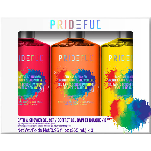 Prideful 3pc Scented Bath & Shower Gel Set (265ml) X 3 (Bergamot & Coriander, Orange & Mango, Tahitian Vanilla)