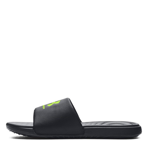 Under Armour Men's Ansa Fixed Strap Slide Sandal, (007) Black/Black/Lime Surge, 10