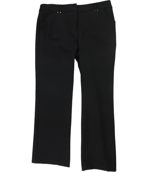 Alfani Womens Solid Casual Trouser Pants, Black, 4