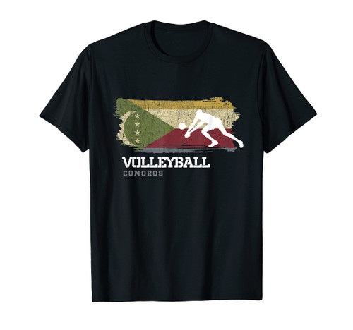 Volleyball Comoros Flag Team Indoor Beach Player T-Shirt