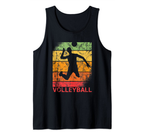 Vintage Volleyball Player Serve Indoor And Beach Volleyball Tank Top