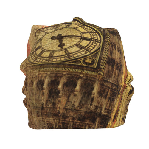 Beanie Hat for Men Women Slouchy Beanie Hats Collage-Icons-of-London Winter Knit Cuffed Beanie Skull Cap Black