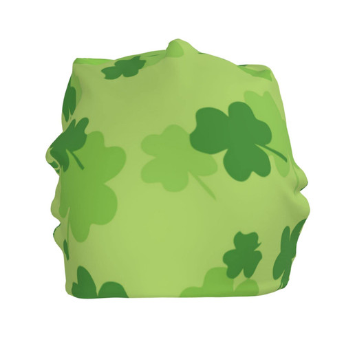 allgobee Beanie Hat for Men Women Slouchy Beanie Hats St-Patricks-Day-Shamrock Winter Knit Cuffed Beanie Skull Cap Black