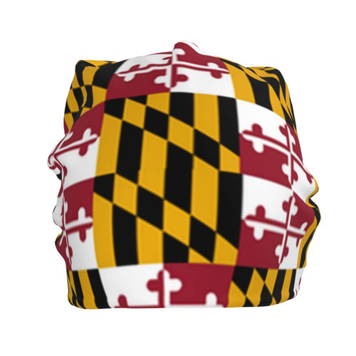 allgobee Beanie Hat for Men Women Slouchy Beanie Hats Maryland-Flag-Pride Winter Knit Cuffed Beanie Skull Cap Black