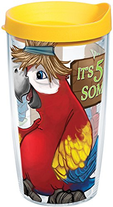 Tervis 1089378 Margaritaville-It's 5 O'Clock Somewhere Parrot Insulated Tumbler with Wrap and Yellow Lid, 16oz, Clear Tervis 1089378 Margaritaville-It's 5 O'Clock Somewhere Parrot Insulated Tumbler with Wrap and Yellow Lid, 16oz, Clear