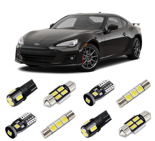 BRISHINE White Interior LED Lights Kit for Toyota 86/ Subaru BRZ 2013 2014 2015 2016 2017 2018 2019 2020 2021 Super Bright 6000K LED Interior Bulbs Package + License Plate Lights and Install Tool