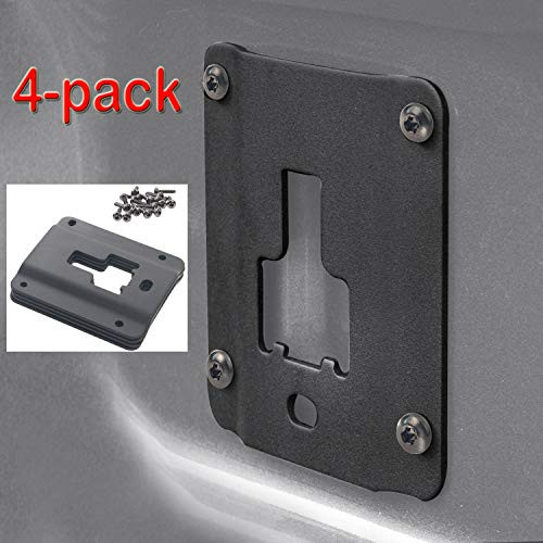 MOEBULB Truck Bed Cargo Tie-Down Brackets 4-Pack Steel Plates Compatible with 2015-2018 Ford f150 f250 f350 & Raptor Bed Load Hook Reinforcement Panel with 16pcs Anti-Theft Screws