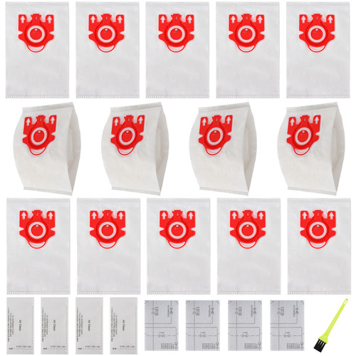 14 Packs Miele Vacuum Cleaner Bags Replacement for Miele Compact C1 Vacuum Bags Type FJM,Compact C1,Compact C2,S6000-S6999,S4000-S4999,S700,S500-S578 with 4 Motor Protection Filters,4 AirClean Filter