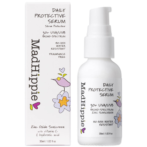 Mad Hippie Daily Protective Serum, 30 SPF Moisturizer & Mineral Sunscreen for Face, Zinc Oxide Mineral Face Sunscreen, Sun Skin Care, Water Resistant, Reef Safe, 1.02 Oz