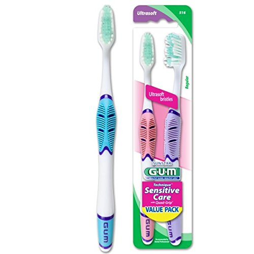 Sunstar 516VP GUM Technique Sensitive Care Toothbrush, Full Ultra Soft Bristle, Value Pack